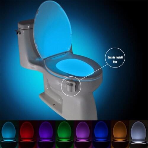 Toilet Seat Night Light 8 Colors Waterproof Backlight For Toilet Bowl LED WC Toilet Light