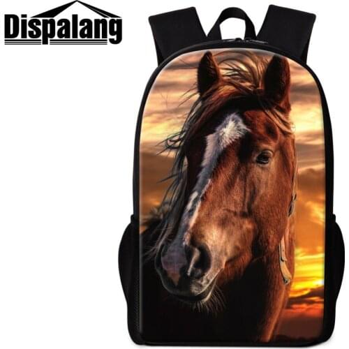 Dispalang 16 Inch Bagpack Design You Own Picture Printing on School Bag for Teenagers College Wind Pupil Men Custom Horseman