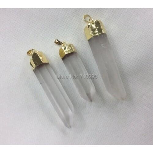 Wholesale Bulk Price Natural Clear Quartz Rough Point Big Stone Pendant 5pcs/lot