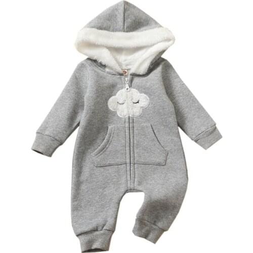 Autumn Baby Cotton Bodysuit Jumpsuits Baby Boy Girl Clouds Pattern Hoodie Romper Bodysuit Newborn Casual Long Sleeve Outerwear