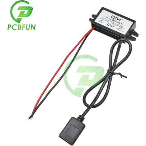 15W 3A DC 12V to 5V Step Down Single USB Converter Power Supply Adjustable Module for iPhone for iPad Car Charger Charging Board