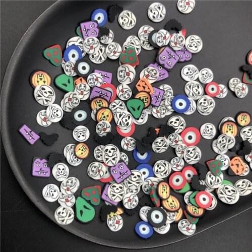 50g Halloween Polymer Clay Slices Sprinkles for Kids Diy,Craft/Nail Art/Scrapbook Decoration,Filler Polymer Clay Embellishments