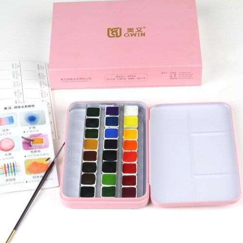 24/36 Colors Professional Transparent Solid Watercolor Paint Artist Watercolor pigment for Artist Drawing Painting Supplies