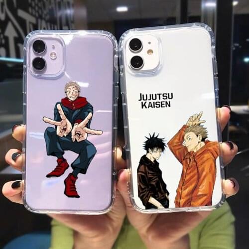 GYKZ Jujutsu Kaisen Transparent Phone Case For iPhone 11 Pro 12 XR X XS MAX SE20 7 8 6Plus Cute Japan Anime Soft TPU Cover Coque