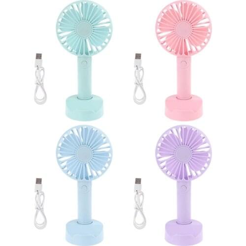 USB or 3x AAA Battery Powered Handheld Desktop Cooling Fan Air Cooler Mobile Phone Holder with 3 Speed for Camping Home U1JE