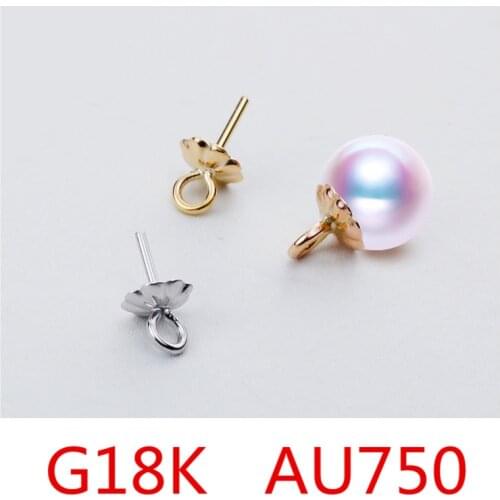 G18k Yellow Gold Pinch Bail Pendant Clasp Connector Jewelry Pendant Clasps DIY Jewelry Making Accessories