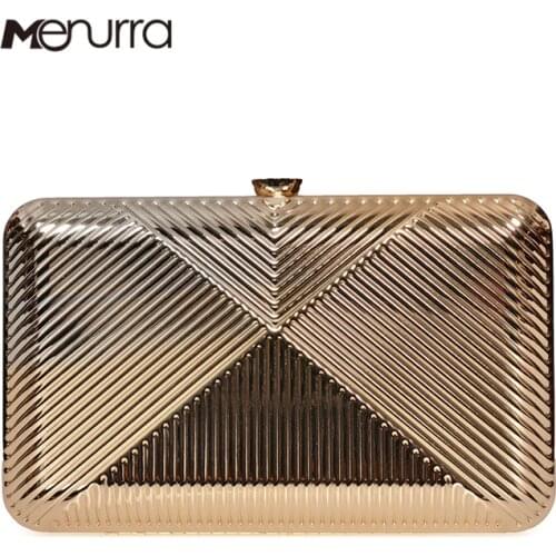Women Party Evening Bags Metal Clutches Top Quality Hexagon Mini Party Black Evening Purse Silver Bags Gold Box Clutch