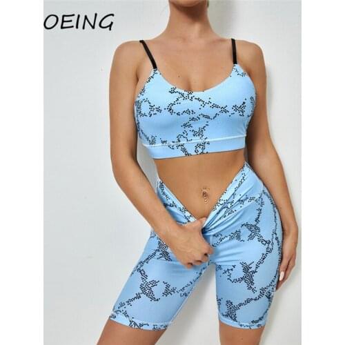 Womens Fitness 2 Piece Sets Leopard Print Bras and Shorts Set Biker Jogging Seamless Sexy Tights Yoga Suits