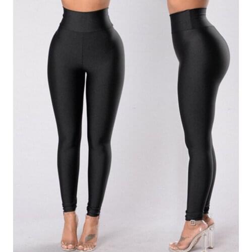 Female Leggings High Waist Elastic Solid Slim Sexy Skinny Fitness Women Leggings Sports Women Long Pants