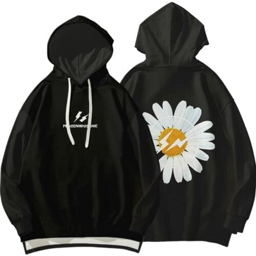 Oversized Women Hoodies Floral Print Sweatshirt Womens Winter Warm Loose Streetwear Crewneck Clothes Pullovers Thick Hoodie