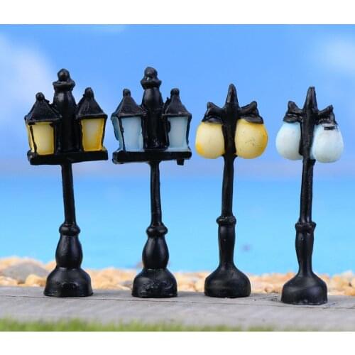 1PC Ancient Road Light Miniature Figures Decorative Fairy Garden Animal Statue Home Desktop Gift Moss Ornaments Resin Craft