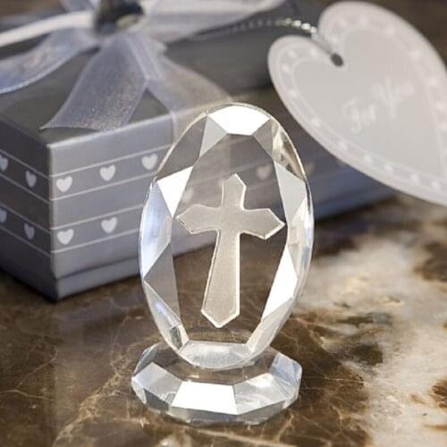 10pcs Wedding Favors and Gifts Crystal Cross Standing Baby Christening Gifts Baby Shower Favors First Communion Gifts