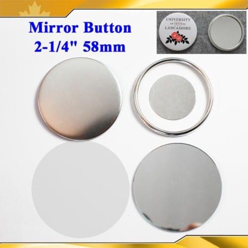 2-1/4" 58mm 100 Sets Mirror Badge Button Supply Materials for NEW Professional Badge Button Maker