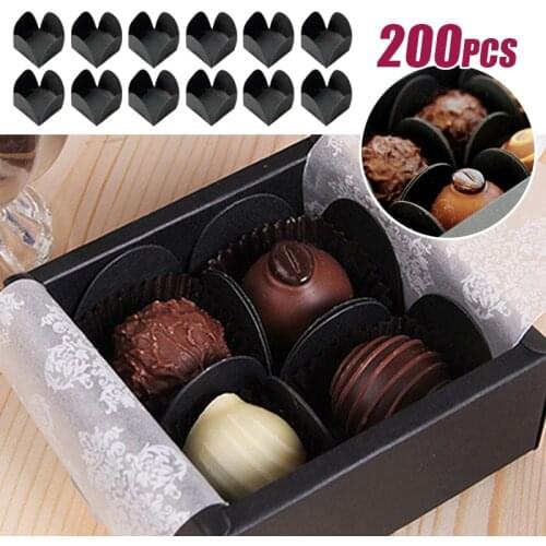 200pcs Chocolate Wrappers Chocolate Paper Candy Cups Tray Paper Dessert Chocolate Base Packaging Liners For Birthday Wedding