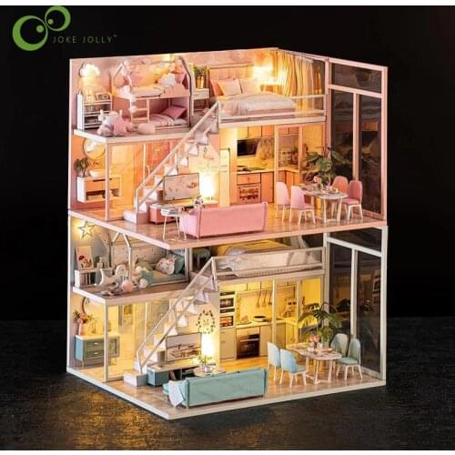DIY 3D wooden puzzle model house puzzle toy model adult children kids educational toys Handmade creative cottage model gifts YJN