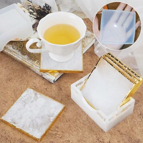 DIY 3D Coaster Holder UV Resin Mold Jewelry Making Tools Square Storage Box Mat Crystal Epoxy Silicone Moulds