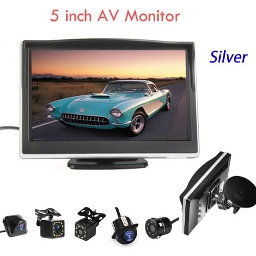 5 inch TFT LCD Screen Car Monitor HD 800*480 Reversing Parking Monitor with 2 Video Input For Reverse Rearview Camera