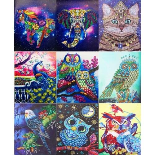 5d Diy pinturas de diamantes, mosaicos de bordado de diamantes, imágenes de diamantes de imitación, animales, artesanías