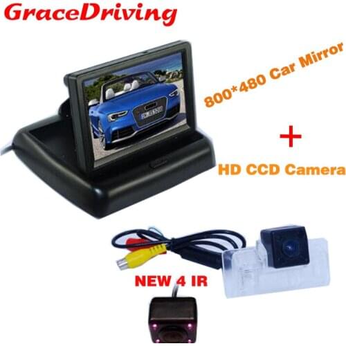 Promotiom IR light car parking camera+4.3" Foldable car rear reversing monitor fit for for Nissan Almera /TEANA / Sylphy Altima