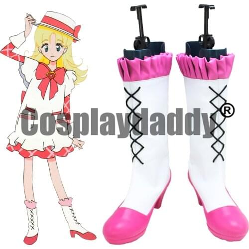 Tomorrows Nadja Ashita no Nadja Applefield Anime Cosplay White Pink Shoes Ruffled Heel Boots X002
