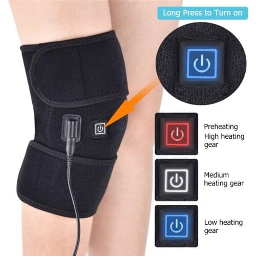 Knee Brace Support Wrap Massager Infrared Heating Hot Therapy Arthritis Cramps Pain Relief Injury Recovery Knee Rehabilitation