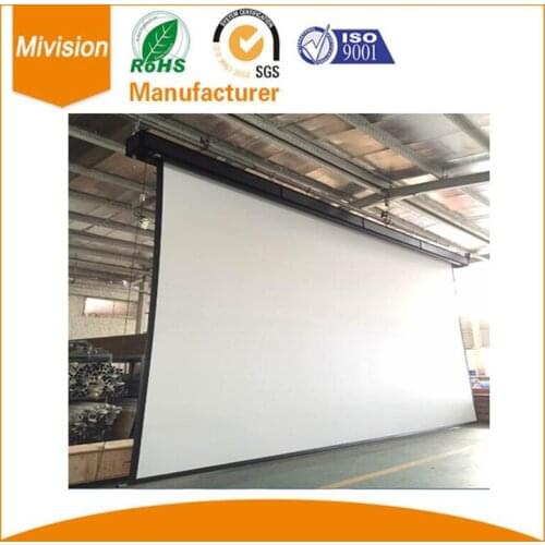 Large venue tab tensioned electrical cinema screen for commercial home theater giant motorized projection screen