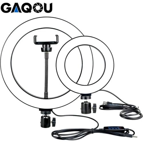 16/26cm Dimmable LED Selfie Ring Light Youtobe Photography 3200-5500k Photo Studio Phone Video USB Plug live streaming Ring Lamp