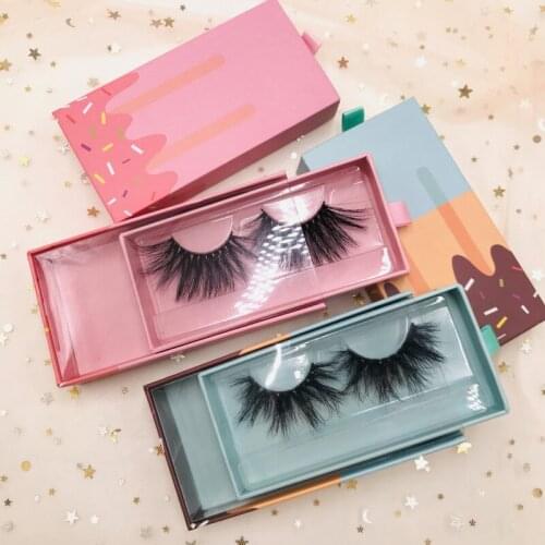 FDshine Mink Eyelashes 25mm Thicker 6D Mixed Styles with Slide Lash Box