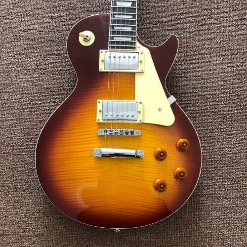 Rosewood Fingerboard Electric Guitar, Maple Top,Cherry Burst Color,Chrome Hardware Free Shipping