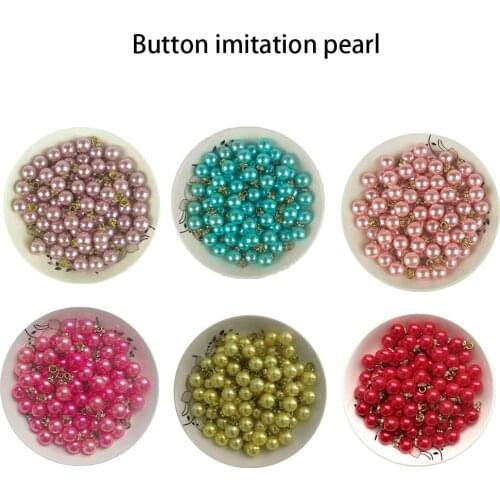 DIY button imitation pearl jewelry bracelet sweater shirt decoration accessories handmade material round beads 10mm beaded