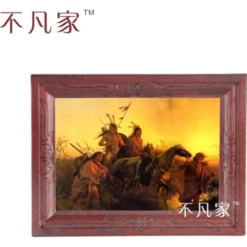 Dollhouse Wholesale 1:12 scale miniature classical Indians oil Home Decorations Painting Frame E-7