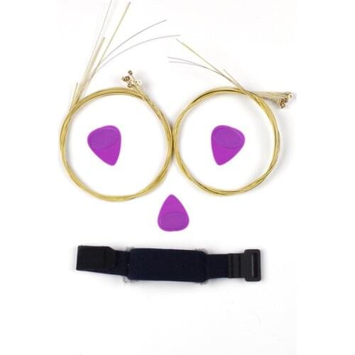 Mounchain P13 Guitar Tool Suits Dark Blue Guitar Fretwrap+Acoustic Guitar Strings+0.46mm Guitar Thickened Picks