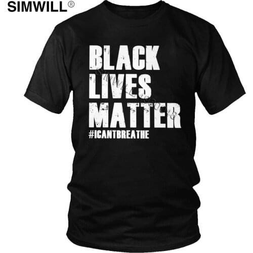 2020 Handsome Black Lives Matter T Shirt Mens Summer Eco Cotton Tees Top Round Neck Short Sleeves I Cant Breathe T-Shirts