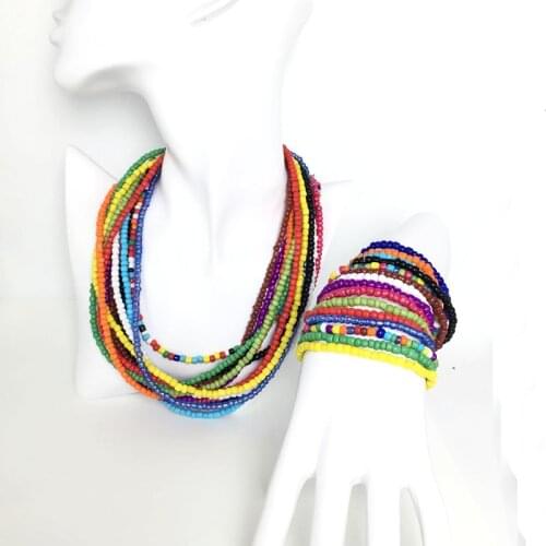 Colorful Rice Beads Bracelet Set Summer Beach Friendship filament Bracelets Handmade Boho Jewelry Gift For Friend Bracelet