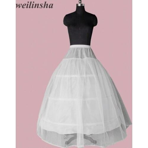 Weilinsha Surprise Price Hot Sale 3 Hoop Cheap Ball Gown Bone Full Crinoline Petticoat Wedding Tulle Skirt High Quality