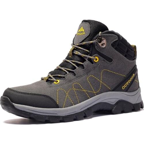 Couple Trekking Non Slip Sneaker High Top Tactical Boots Plush Warm Hiking Shoes for Men Woman Outdoor Sport Footwear Size 36-46