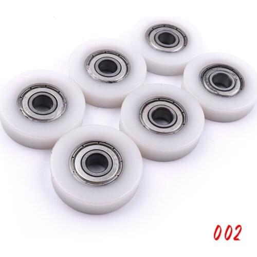 Newest 6PCS 8x35x9mm 608ZZ Bearing Set High carbon steel & nylon Pulley Bearing for Bathroom Shower door and Swivel ETC