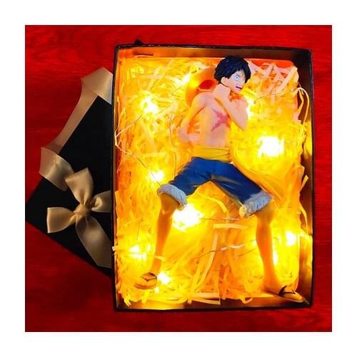 [New] Japan Anime One Piece Monkey D Luffy figure model Action Figure Lighting Room decoration toys baby kids best gift