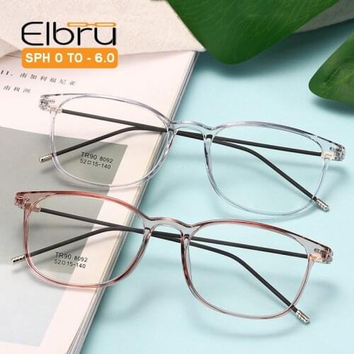Elbru Classic Rivets Myopia Glasses Men Women Colorful Glasses Frame With Degree -1 -1.5 -2 -2.5 -3 -3.5 -4 -4.5 -5.0 -5.5 -6.0