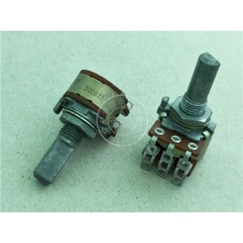 Original New 100% 16 Type double potentiometer B500OHM B500R handle length 20MMF hole foot (SWITCH)