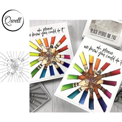QWELL Numerous Hands By Hands Clear Transparent Stamps For Craft Paper Cards DIY Scrapbooking Making Template 2020 Hot Sale