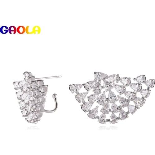 GAOLA Fashion Jewelry Earring Cubic Zircon Sector Stud Earring For Women Gift GLE9399