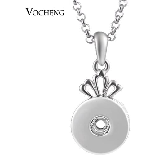 10pcs/lot Wholesale Vocheng Snap Button Charms Interchangeable Queen Necklace 18mm with Stainless Steel Chain NN-550*10