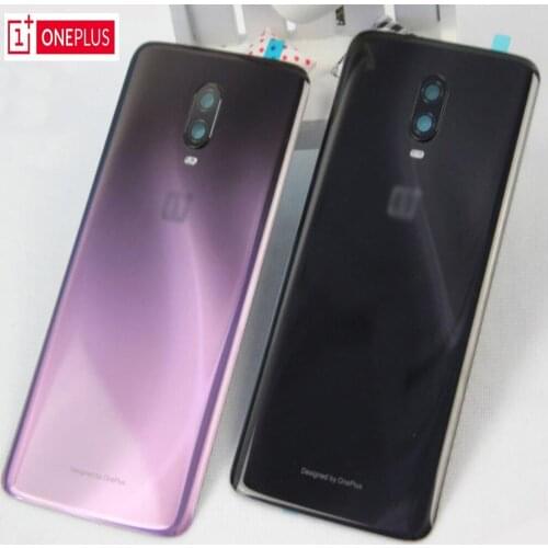 100% Original Material Glass Rear Housing Door For one plus oneplus 6T SIX Back Battery Cover Case+Camera Lens Replacement Parts