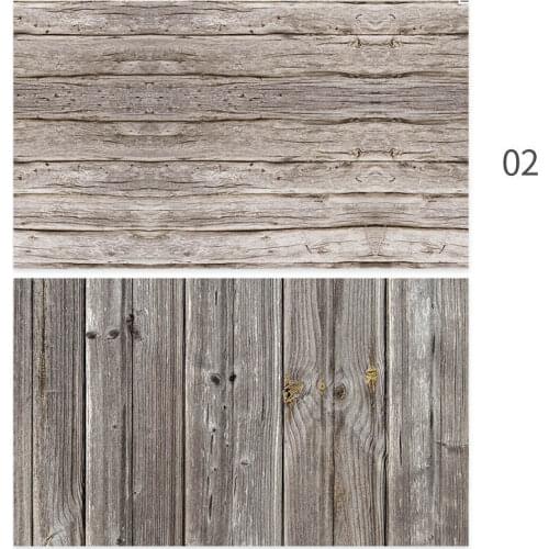 2sides Grey Wood Photo Studio 57x87cm PVC Photography Wood Printing Texture Background Backdrops For Food Fruit Flower