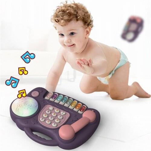 2021 New 1 To 2 Years Musical Instrument Multifunctional Piano Telephone Educational Toys For Children Montessori Baby Toys