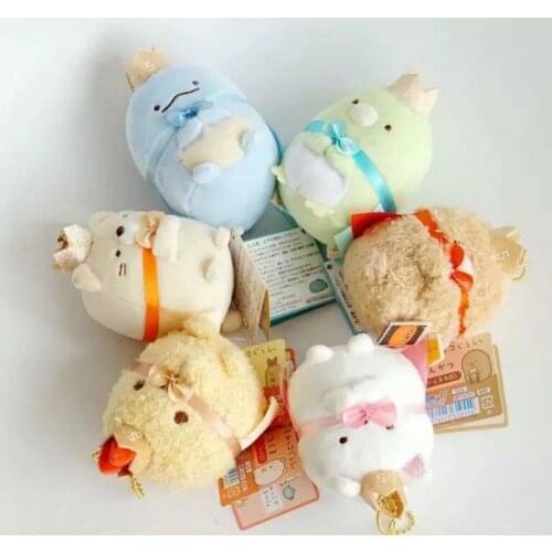 6 Pieces A lot Soft Toy San-X Corner Bio 5th Anniversary Memorial Section Japanese Animation Plush Hanging Pedant Toys For Fans