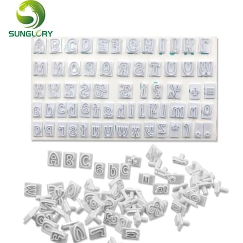 64PCS/SET DIY Characters-Upper&Lower Case Alphabet Letters Cookie Cutter Plastic Fondant Cutter Baking Mold Cake Decorating Tool