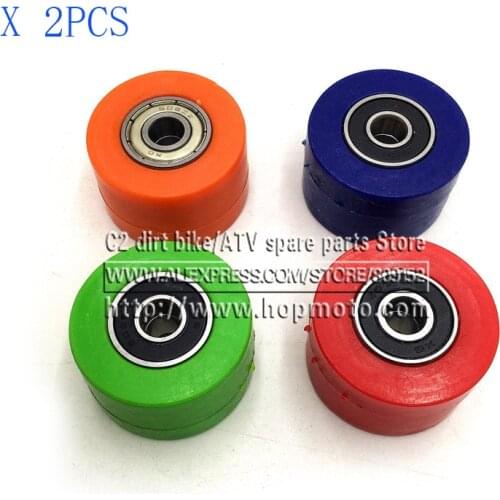 8mm 10mm Drive Chain Pulley Roller Slider Tensioner Wheel Guide For Pit Dirt Street Bike Motorcycle Atv CRF M8 M10 Orange Red