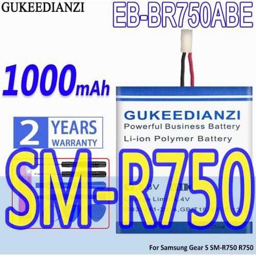High Capacity GUKEEDIANZI Battery EB-BR750ABE 1000mAh For Samsung Gear S SM-R750 R750